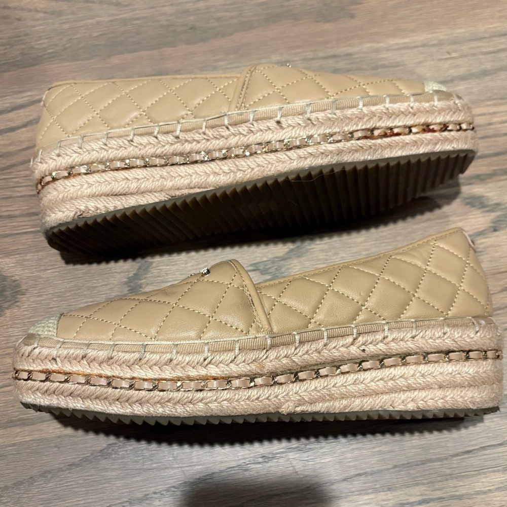 Karl Lagerfeld Tan Leather Espadrilles Size 6 - Picture 6 of 8